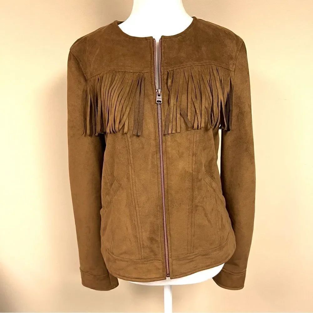 - Express faux suede fringe western look jacket.  Size S/P